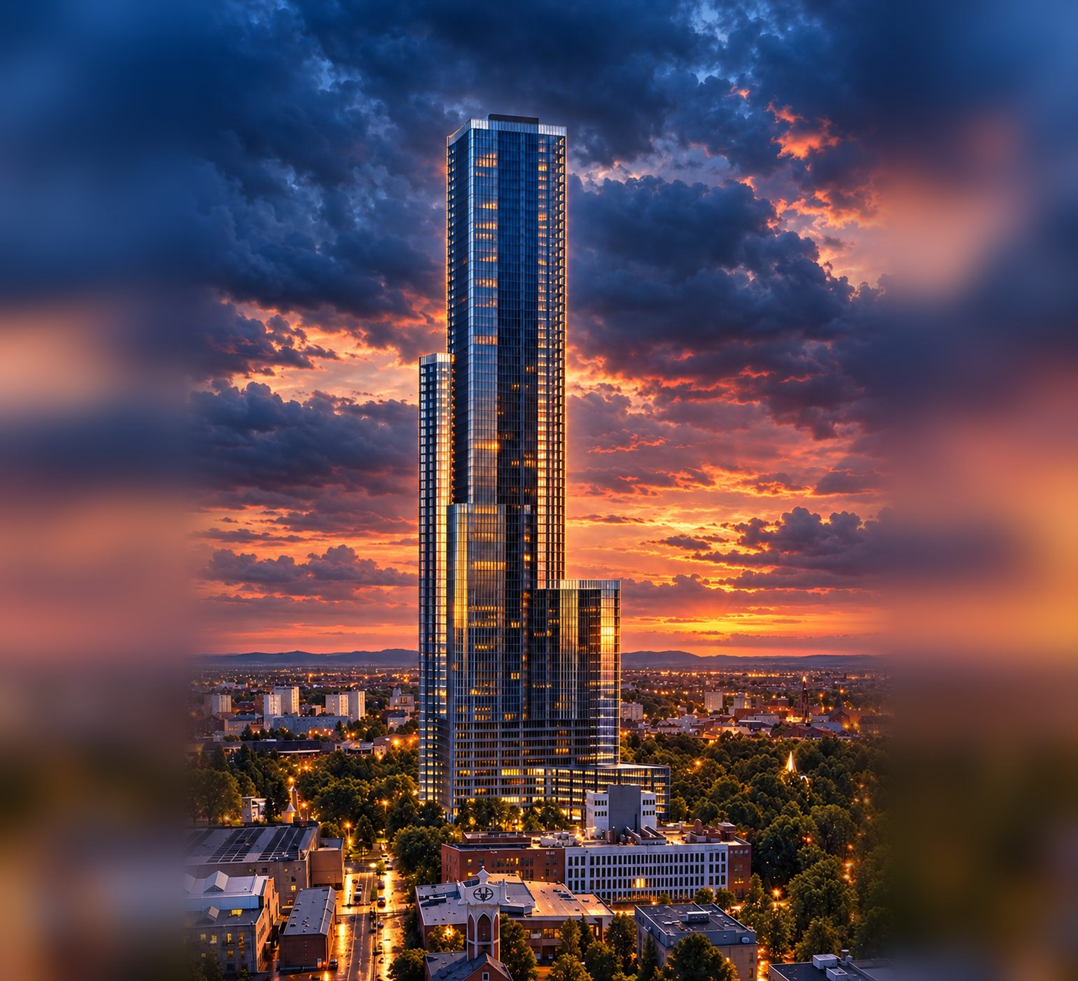 Illustration of Giant Tower in Wrocław