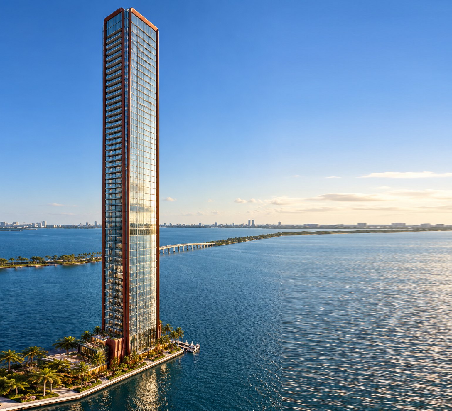 Illustration of Villa Miami on the edge of Biscayne Bay
